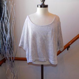 SURFIVAL Silver Gray Knit Crop Sweater Size Medium